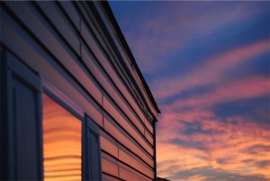 Image of a property at sunset.