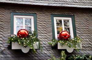 Christmas Decorations outside of windows
