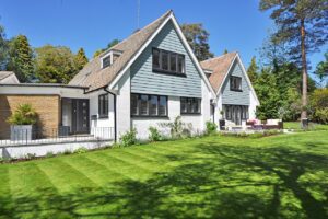 Suburban Home With Green Grass