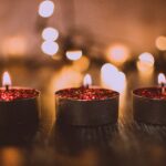 Red Candles Lit Indoors