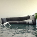 Flooded Living Room with Couch Floating